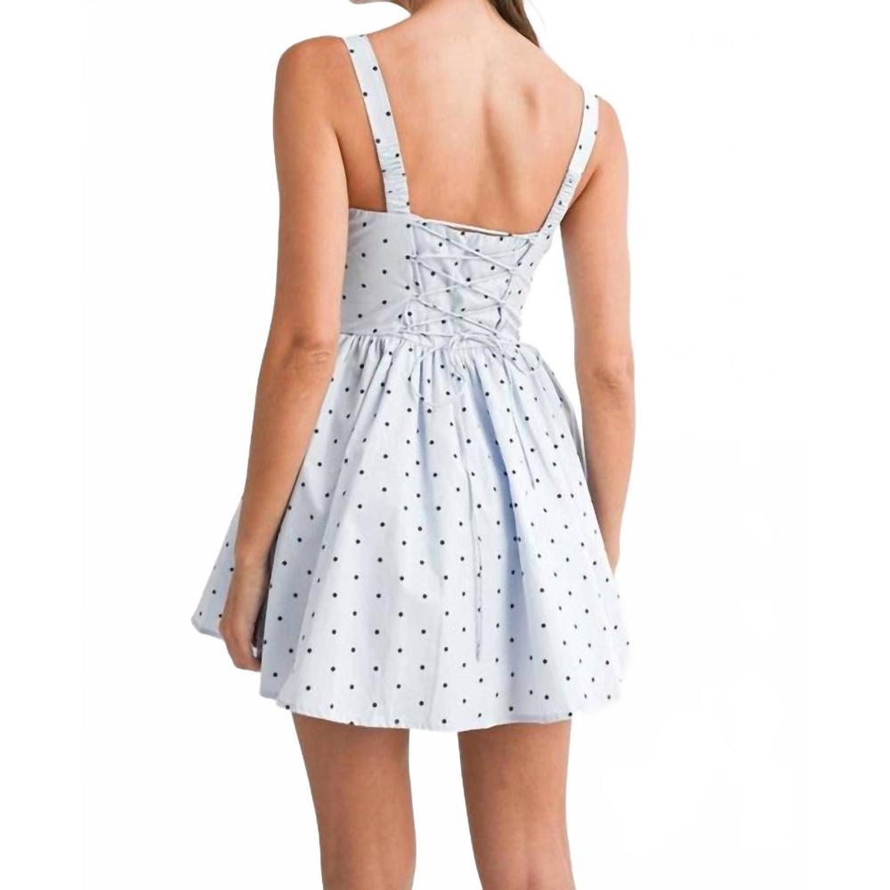 NEW MABLE lemmy polka dot mini dress in periwinkle - Picture 3 of 7